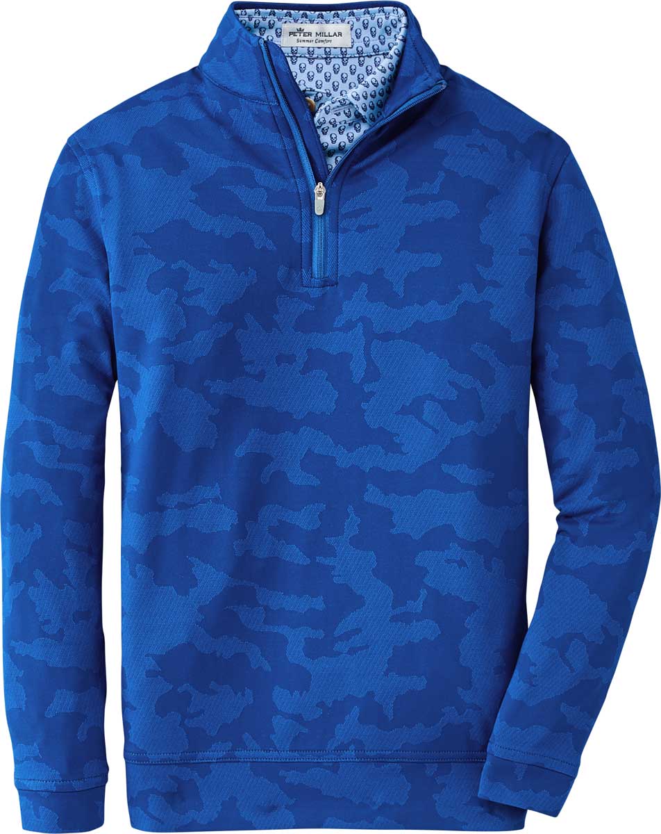 Peter Millar Perth Stretch Loop Terry Camo Jacquard QuarterZip Junior